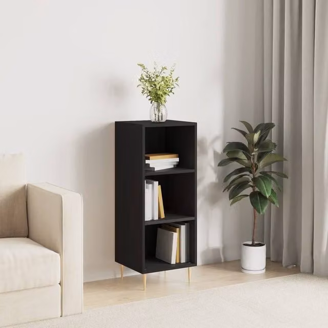 Berkfield Home Black Matt Classic Wall Mounted Sideboard, W/D/H: 34.5 x 32.5 x 90 cm