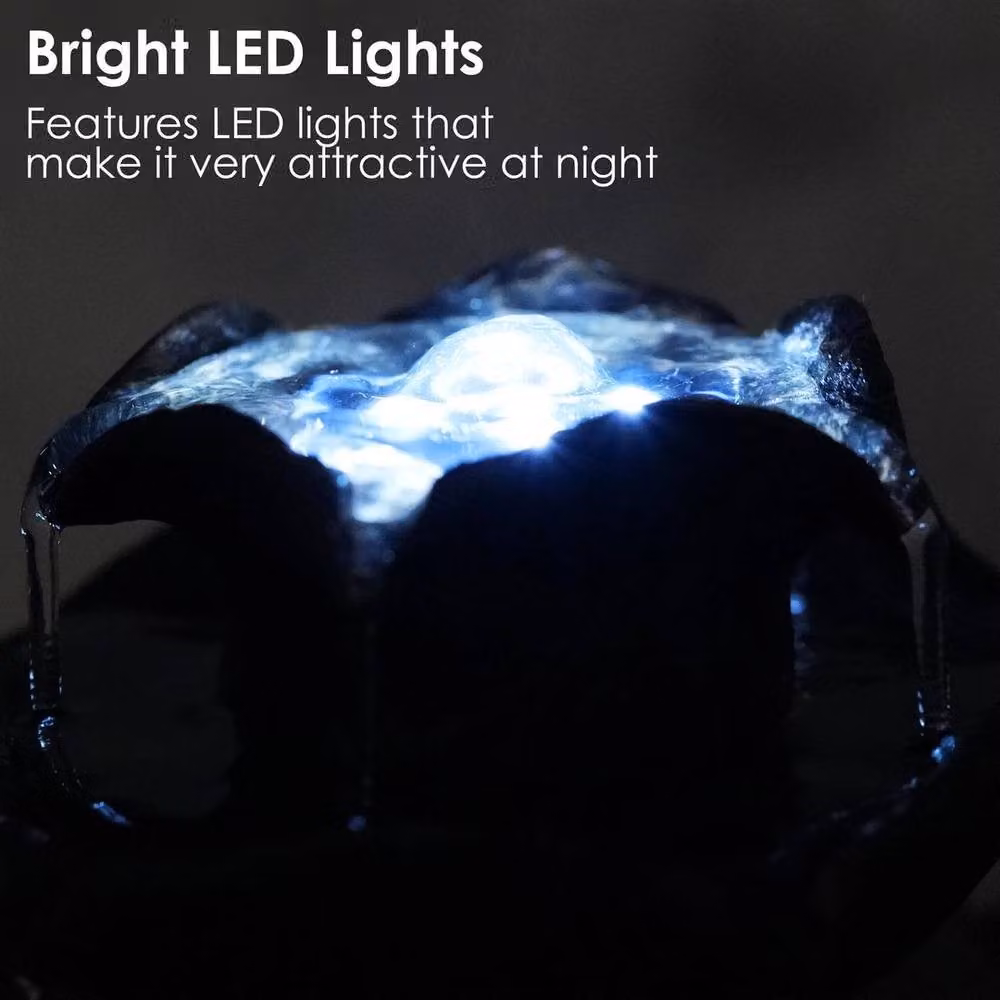 FLAVORA Black Tabletop LED Indoor Water Feature Waterfall – 2
