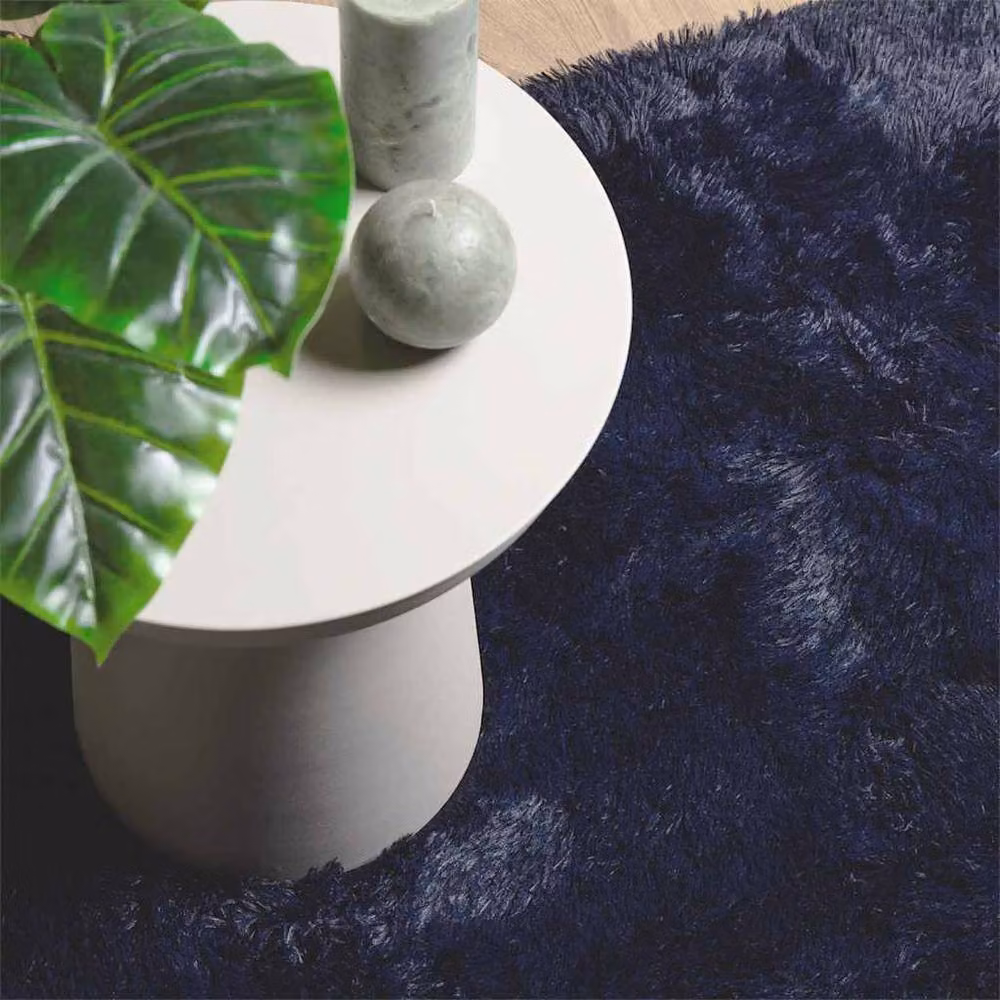Berkfield Home NAVARRA Shaggy High Pile Rug, Blue, W/D: 120 x 120 cm – 5