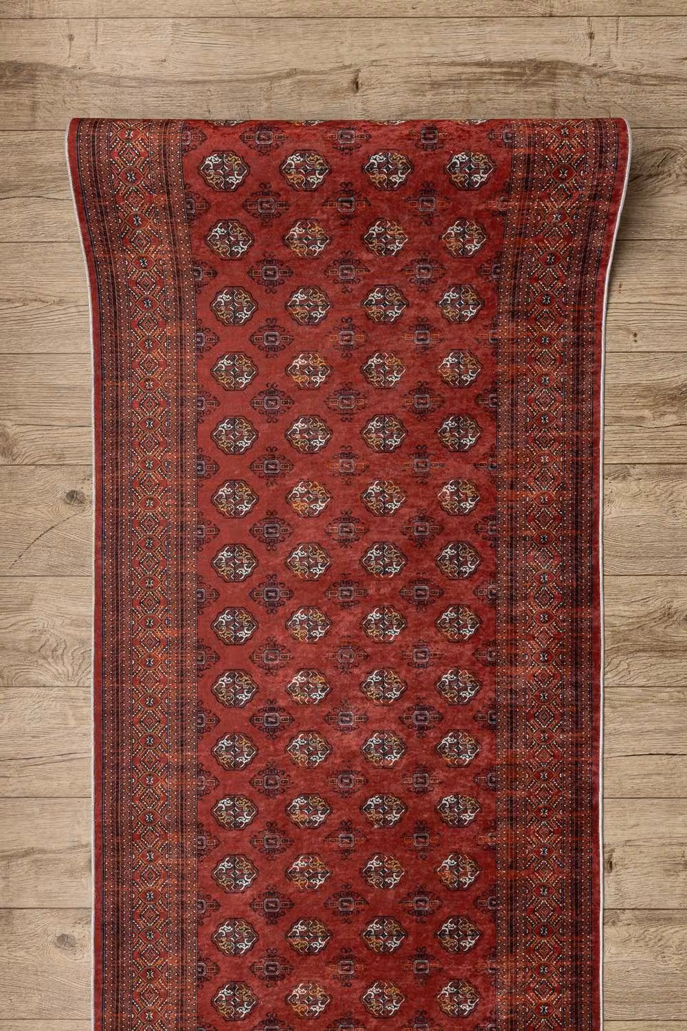 RugsX Anti-Slip Lotus Oriental Runner in Red, W/D/H: 100 x 180 cm – 4