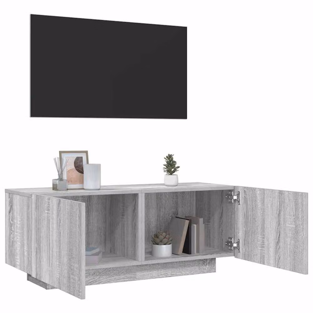 Berkfield Home Modern Grey Sonoma TV Cabinet, W/D/H: 100 x 35 x 40 cm – 2