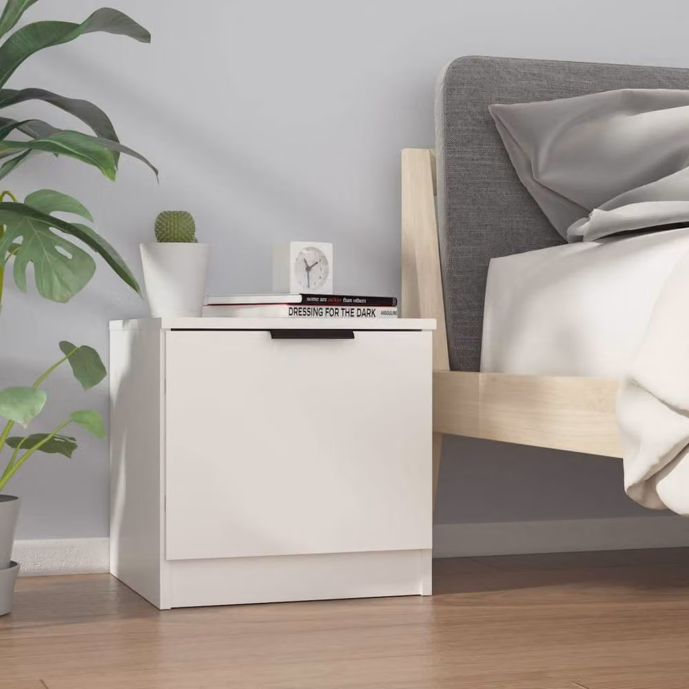 Berkfield Home Set of 2 White Bedside Cabinets, W/D/H: 40 x 39 x 40 cm – 2