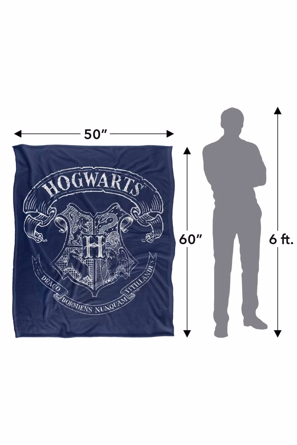 LOGOVISION Harry Potter Hogwarts School Crest Super Soft Fleece Throw Blanket, Multicolour, W: 91.44 cm x L: 147 cm – 7