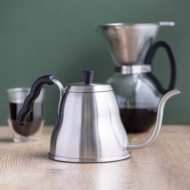 La Cafetire Stainless Steel Pour-Over Kettle - Silver