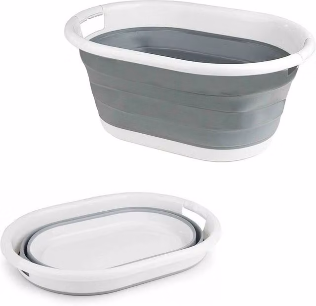Havendro Collapsible Folding Laundry Basket in Grey