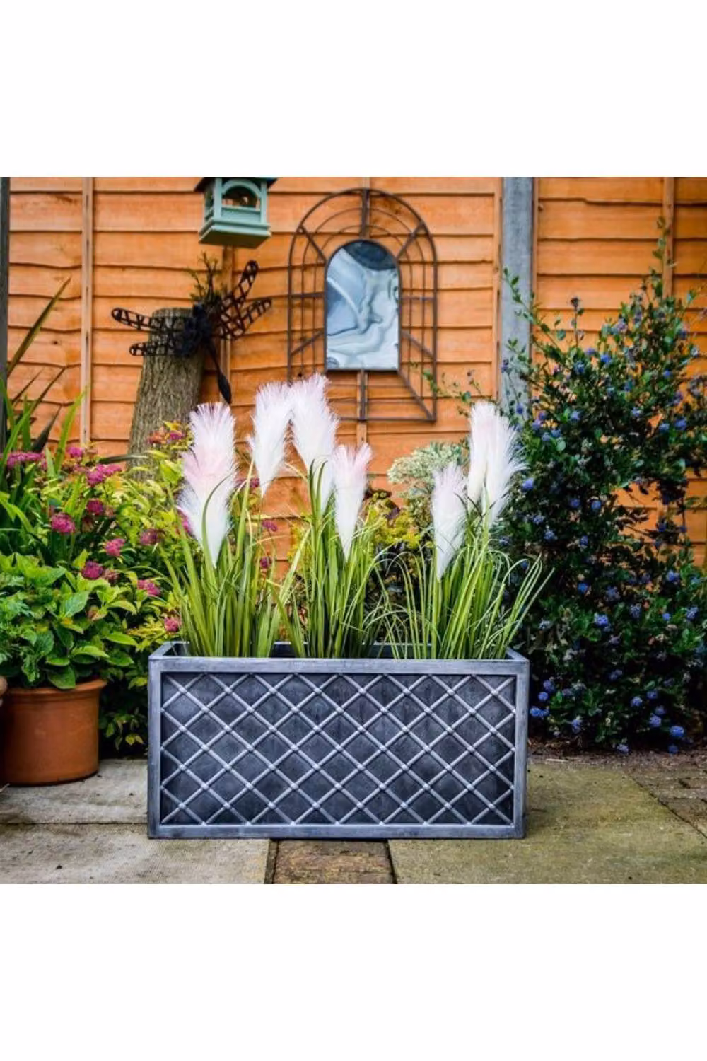 KDMD Lazio Pewter Trough Planter, Grey, 70 cm – 2