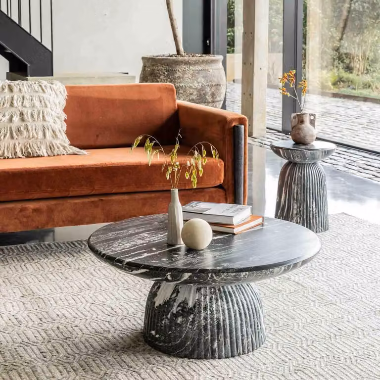 Atkin & Thyme Mason Coffee Table in Grey Concrete, W/D/H: 80 x 80 x 36 cm