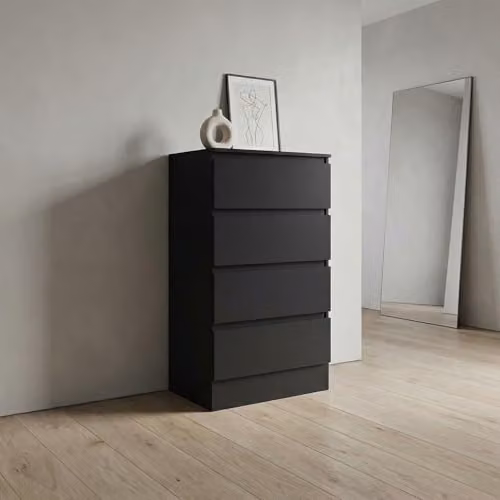 FWStyle Carlton 4 Drawer Chest of Drawers in Matt Black – 5
