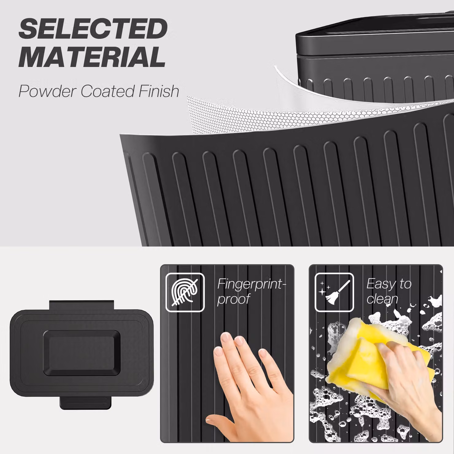 HOMCOM Double Pedal Rubbish Bin with Soft-Close Lid, Black, 2 x 20L – 6