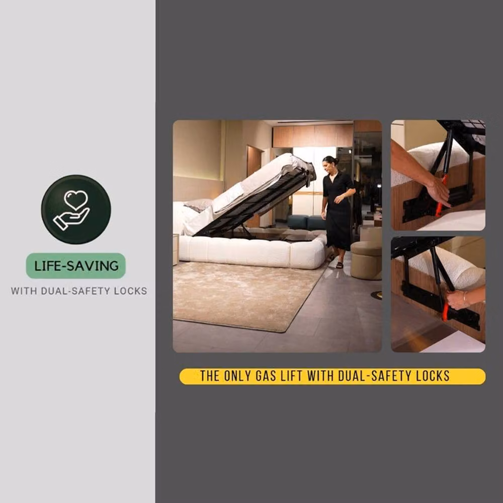 Desire Deco Plush Velvet Suenna Ottoman Storage Bed Frame in Black, Super King, W/D/H: 200 x 200 cm – 3