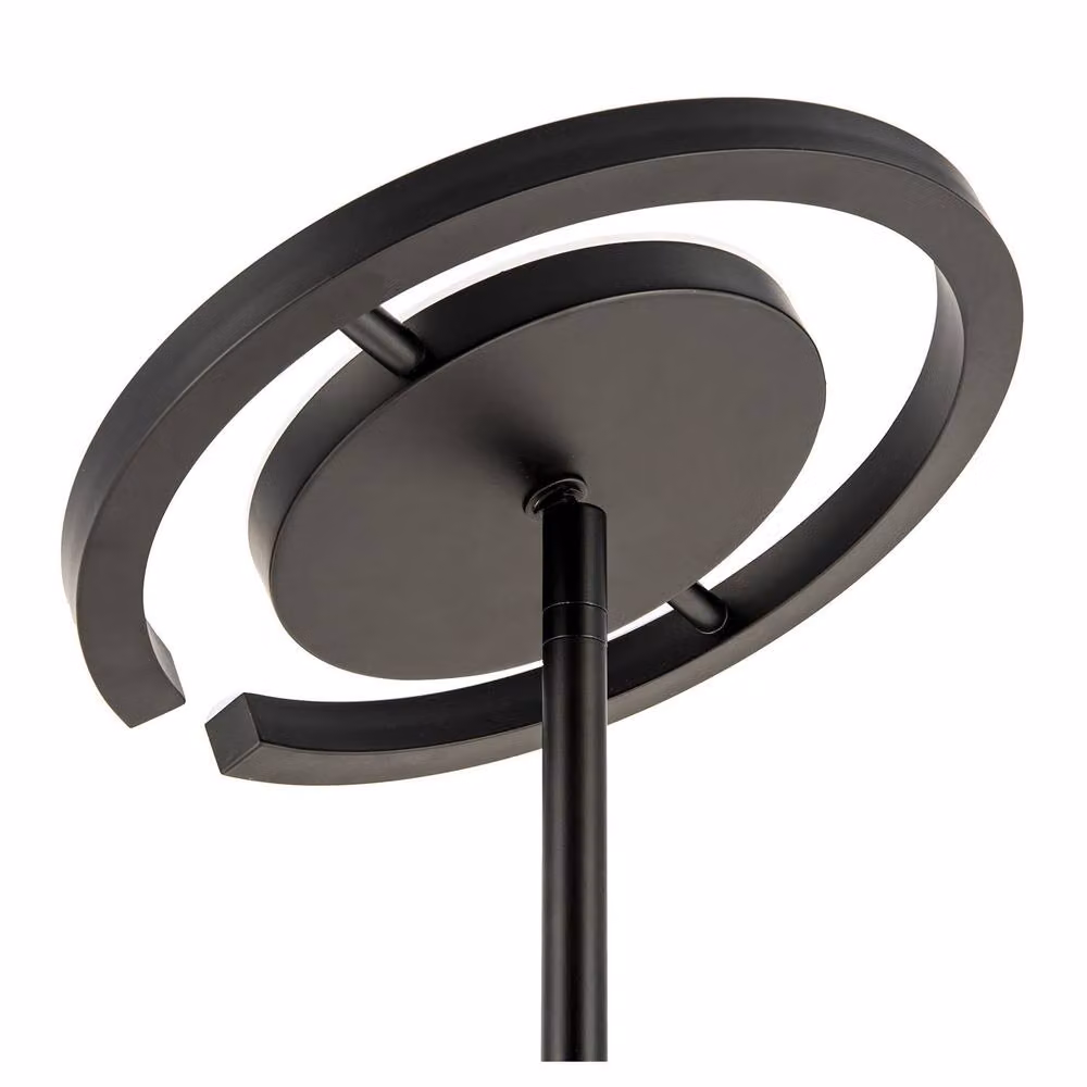 Happy Homewares Modern RGBW LED Ring Floor Lamp in Black with Remote Control, H 180 cm x W 30 cm x D 30 cm – 2