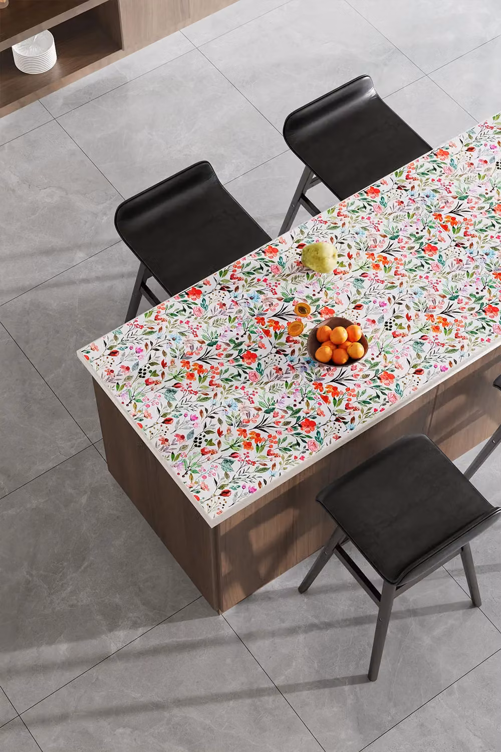 Living and Home Multicolour Self-Adhesive Floral Vinyl Wallpaper with Botanical Roses, Daisies and Wildflowers – 2