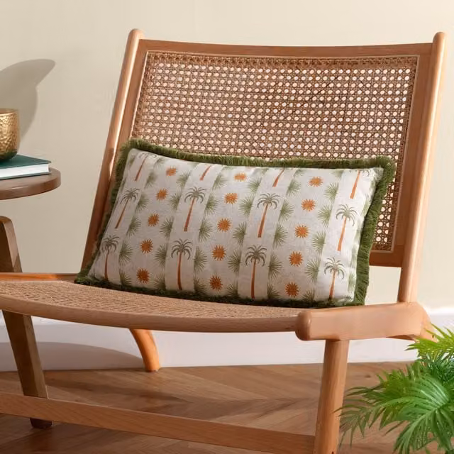 Furn Tropicala Palm Printed Multicolour Rectangular Cushion, W/D/H: 50 x 30 x 30 cm – 1