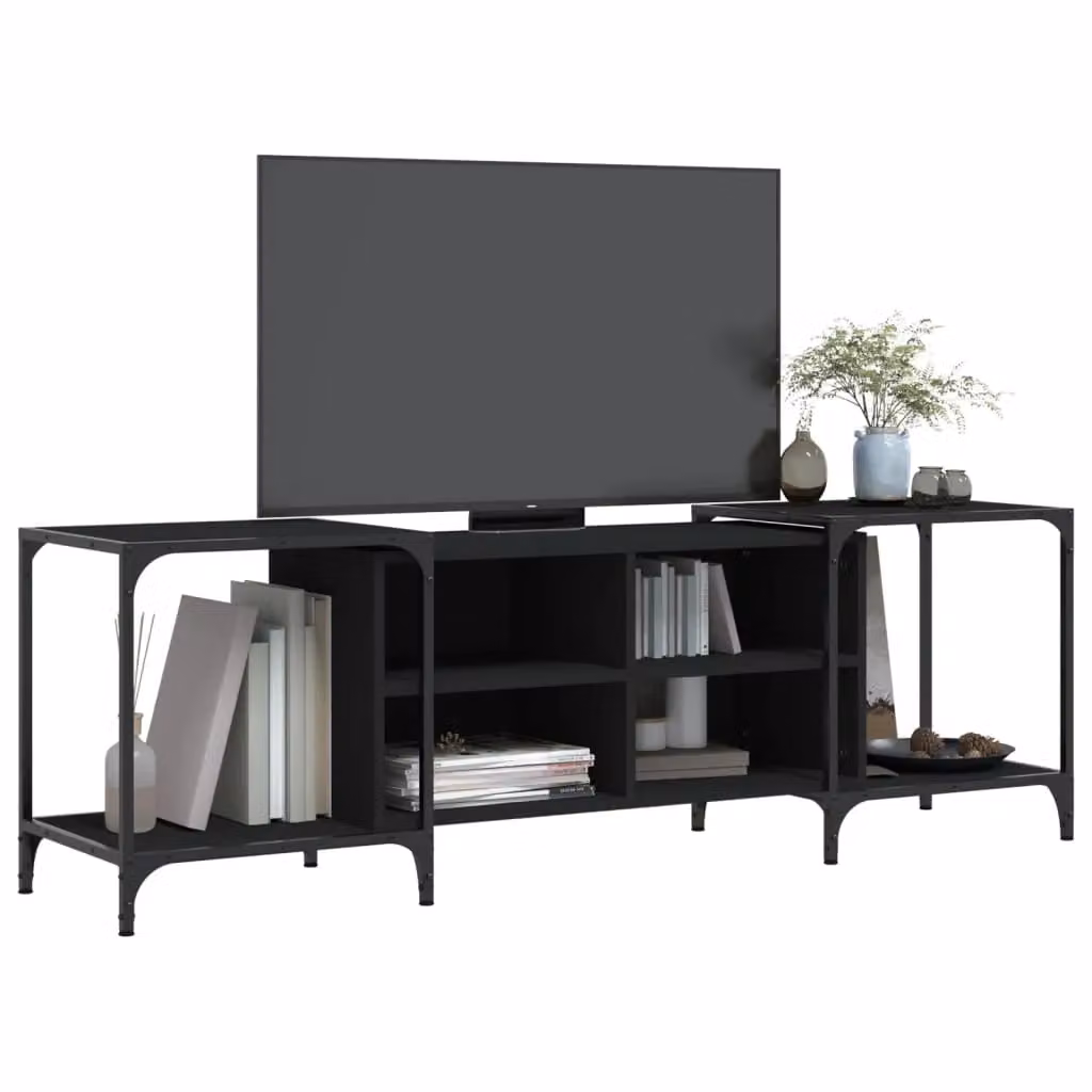 Berkfield Home Black Industrial TV Cabinet, W: 153 cm, D: 37 cm, H: 50 cm – 3