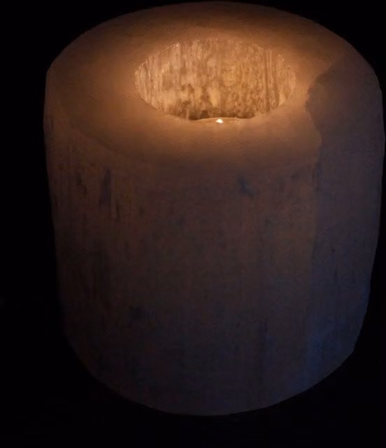KDMK White Selenite Stone Candle Holder for Tealight or Pillar Candles