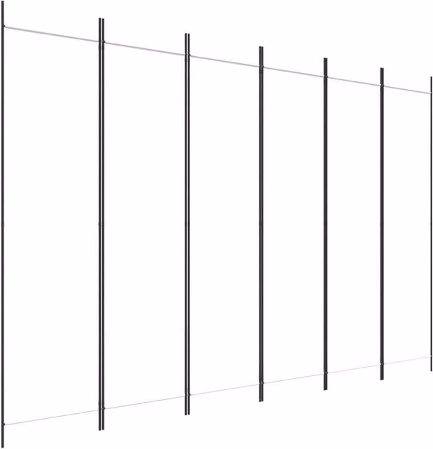 Berkfield Home 6-Panel Fabric Room Divider, White, W: 300 cm, H: 200 cm