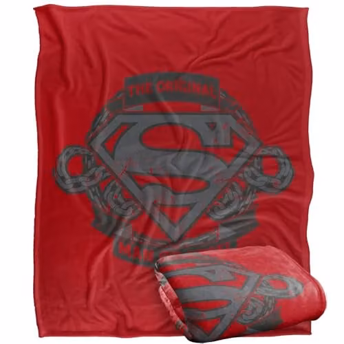 Warner Bros. Superman Man of Steel Silky Touch Super Soft Throw Blanket, Multicolour, W: 152 cm, D: 127 cm