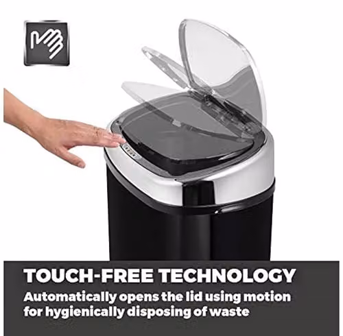 Tower T80900 Sensor Kitchen Bin with Infrared Touchless Lid, Black – 3