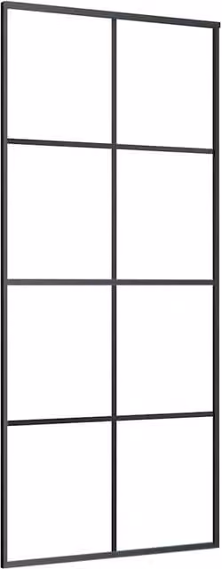 Berkfield Home Modern Sliding Door in Black with Transparent ESG Glass and Aluminium, W: 90 cm, H: 205 cm – 1