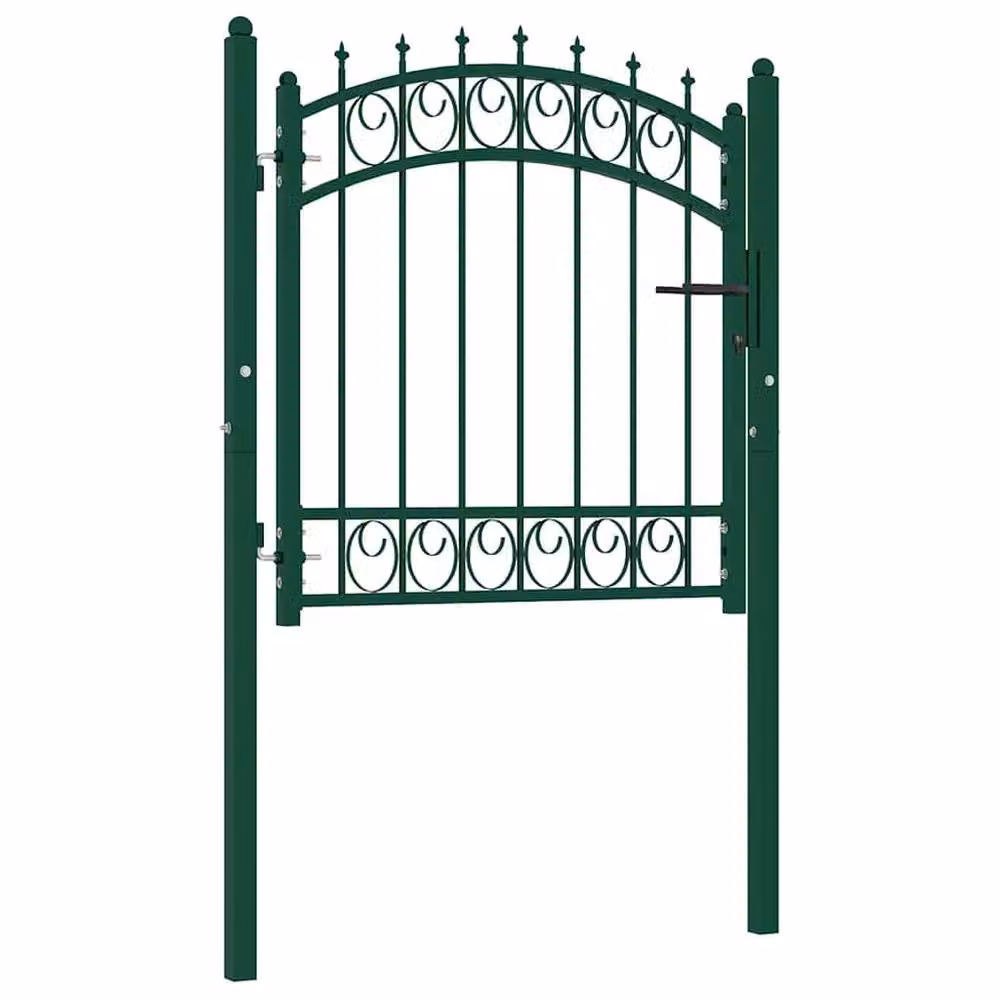 Berkfield Home Green Steel Spiked Swing Fence Gate W/H: 100 x 100 cm – 2