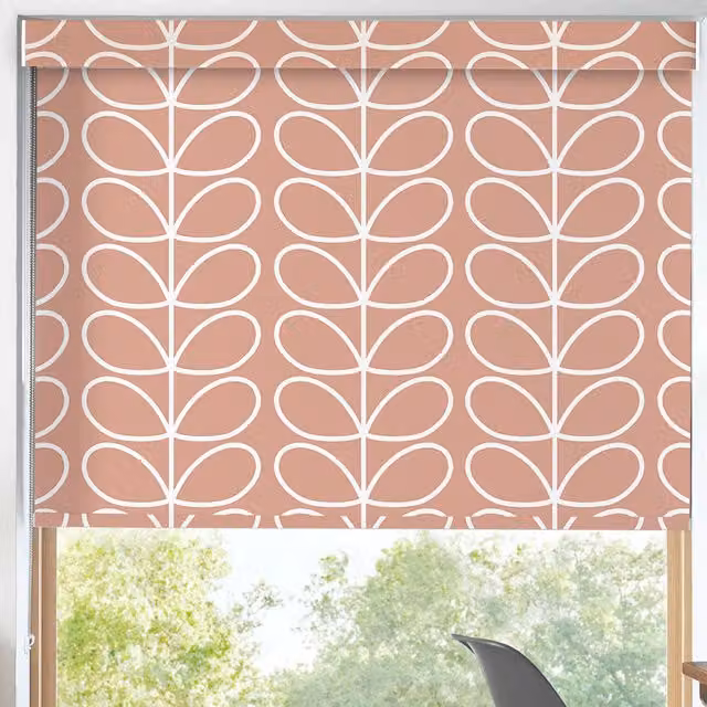 Orla Kiely Jumbo Linear Stem Made to Measure Blackout Roller Blind in Pink Bubblegum