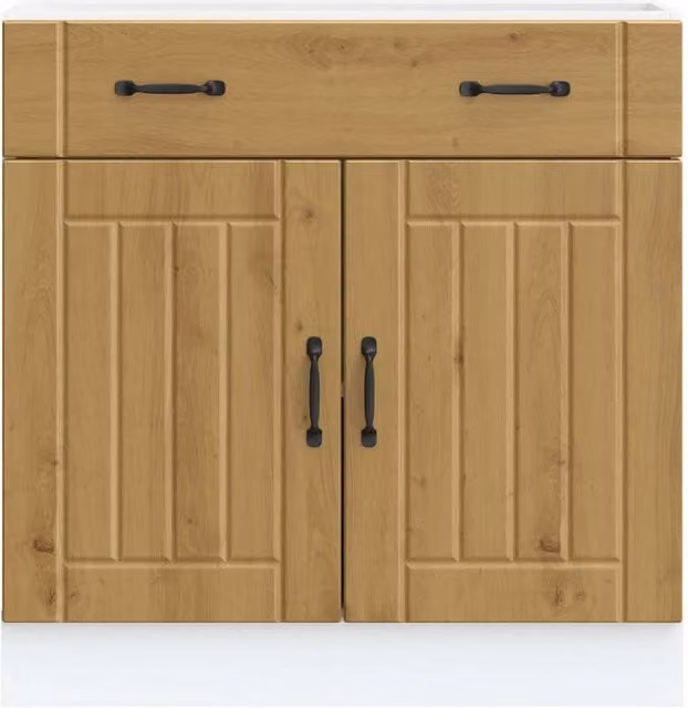 Berkfield Home Lucca Artisan Oak Kitchen Base Cabinet, Brown, H 81.5 x W 80.0 x D 46.0 cm – 1
