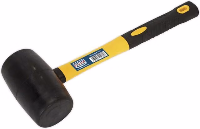 Loops 1.5lb Rubber Mallet with Fibreglass Shaft in Clear and Black