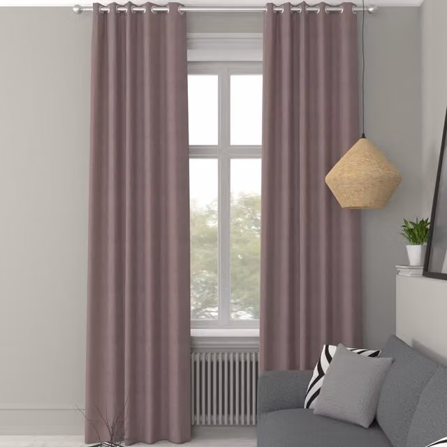 Simply Collection Iowa Silk Essence Made to Measure Blackout Eyelet Curtain Panel in Pink