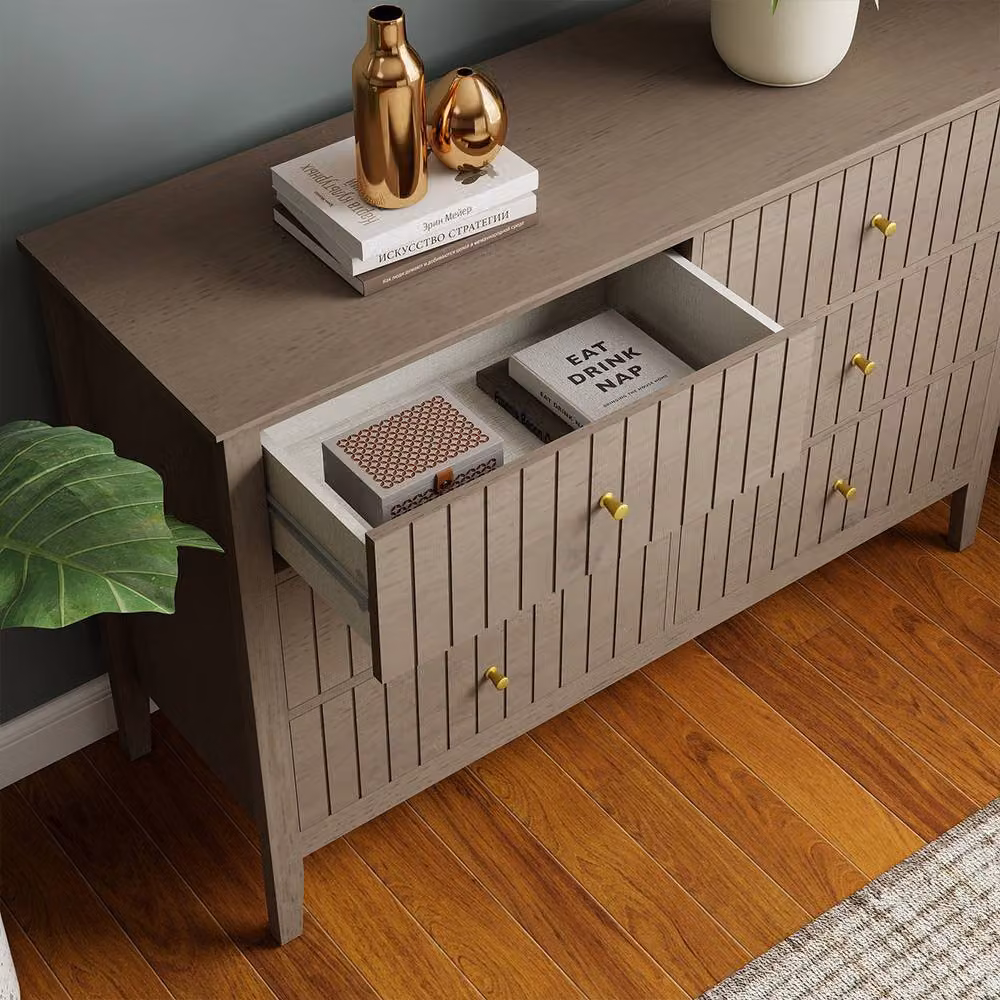 Melody Maison Hales Large 6 Drawer Chest Of Drawers in Light Brown – 2
