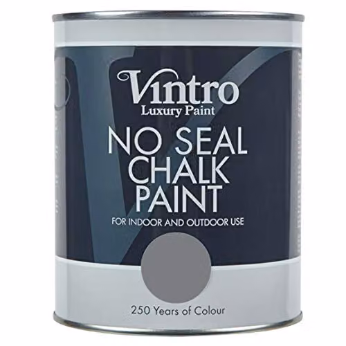 Vintro No Seal Chalk Paint in Cloudburst Dark Grey, 1 Litre – 2