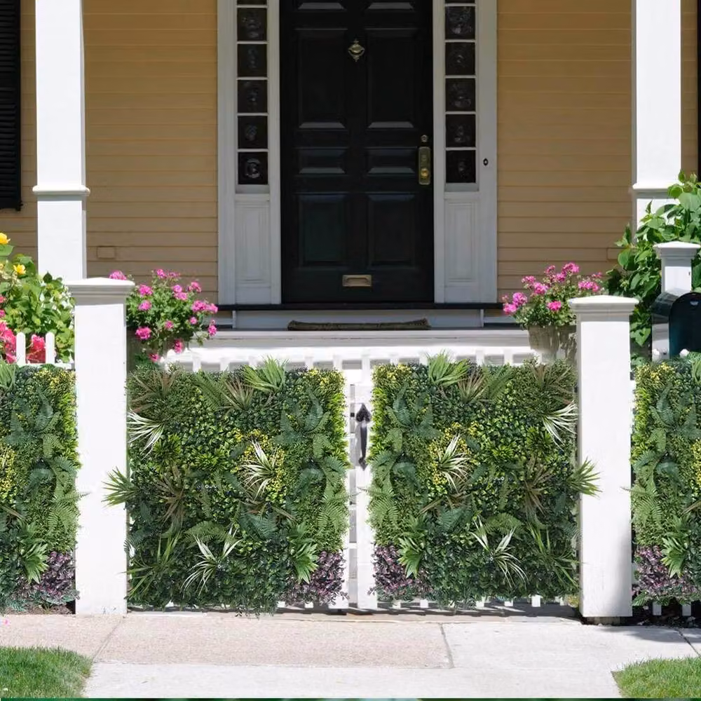 NESTLUNE Artificial Plant Flower Living Wall Panels, Green, W/H: 100 x 100 cm, Depth: 15 cm – 4