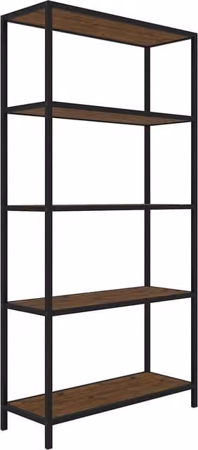 LPD Home Ealing Industrial Bookcase in Brown and Black