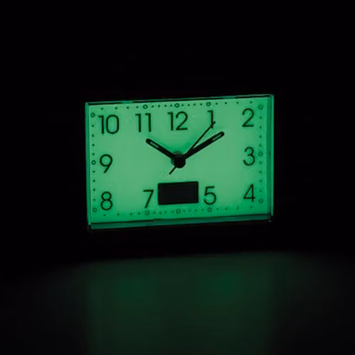 mysmartbuy Set of 2 Black Analogue Alarm Clocks with Temperature Reading and Glow in the Dark Face, H8.5 x W11 x D4.5 cm – 3
