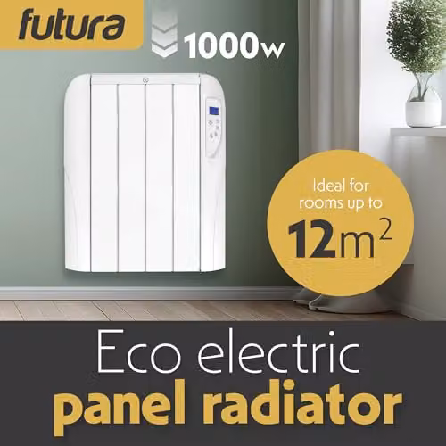 Futura 1000W White Wall Mounted Convector Electric Panel Heater with Timer and Frost Protection – 2
