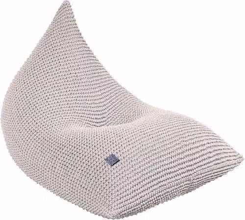 Zuri House Kids Knitted Beanbag in Beige with Removable Cotton Cover, W/D/H: 75 x 100 x 75 cm – 1