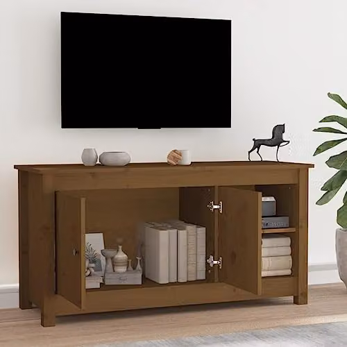 vidaXL Rustic Solid Wood Pine TV Cabinet in Honey Brown – 5