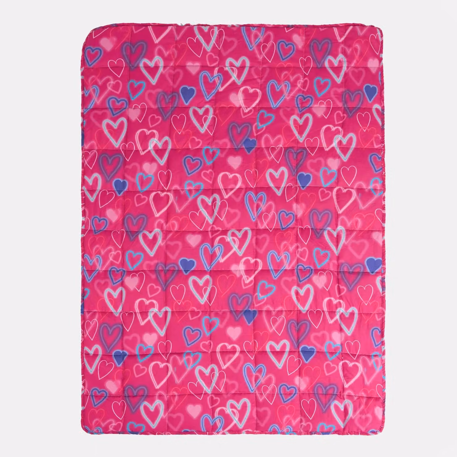 OHS Kids Hearts Weighted Blanket in Purple and Bright Pink, 3kg – 3