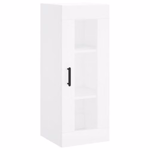 vidaXL Wall Mounted Cabinet with Glass Doors, White, W/D/H: 34.5 x 34 x 90 cm – 1