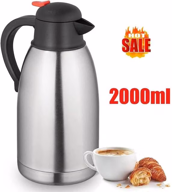 Kelvenix Silver Stainless Steel Vacuum Insulated Flask, 2L – 1