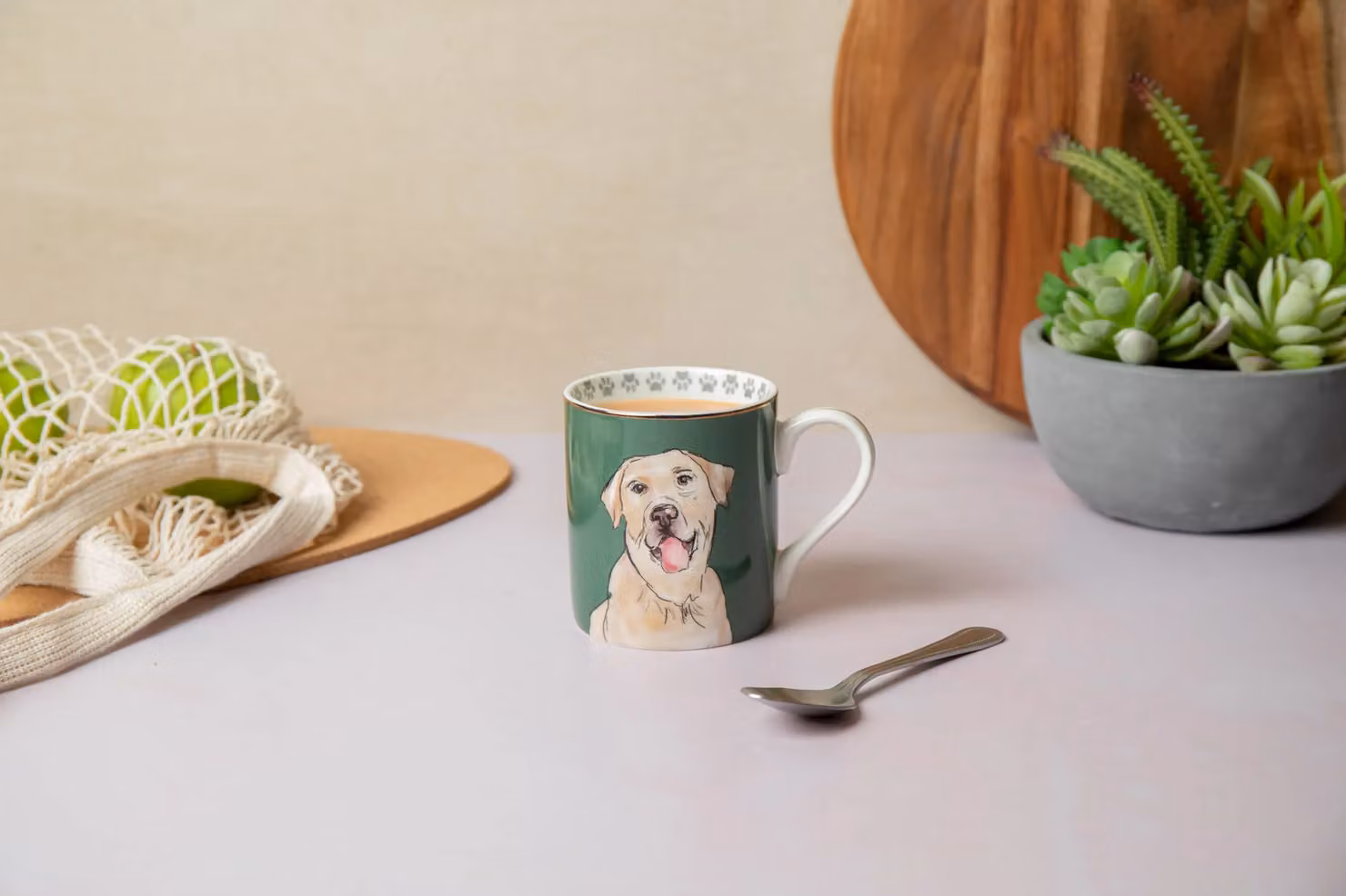 Mikasa Labrador Green and Gold Porcelain Mug, 280ml – 2
