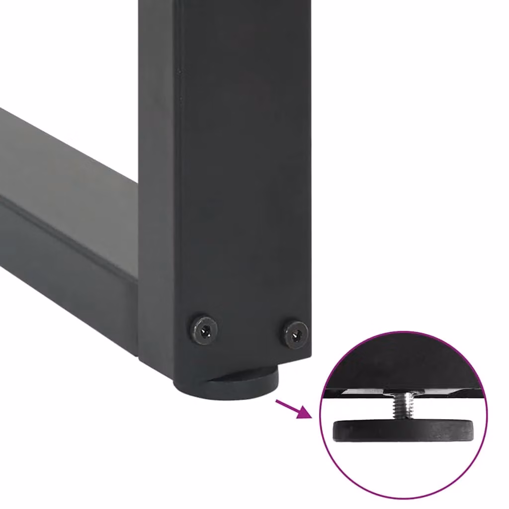 Berkfield Home U-Shaped Steel Coffee Table Legs, 2 Pieces, Anthracite, H: 42.5 cm, W: 60 cm – 4