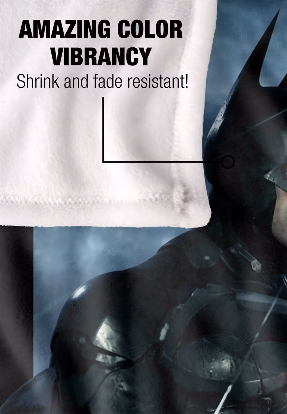 Warner Brothers Batman Arkham Knight Batmobile Silky Touch Super Soft Throw Blanket, White, W x D: 152.4 x 127.0 cm – 4