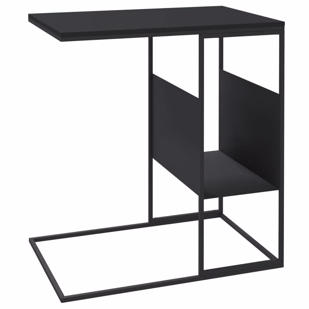 Berkfield Home Black Modern Side Table, W: 55 cm, D: 36 cm, H: 59.5 cm – 3