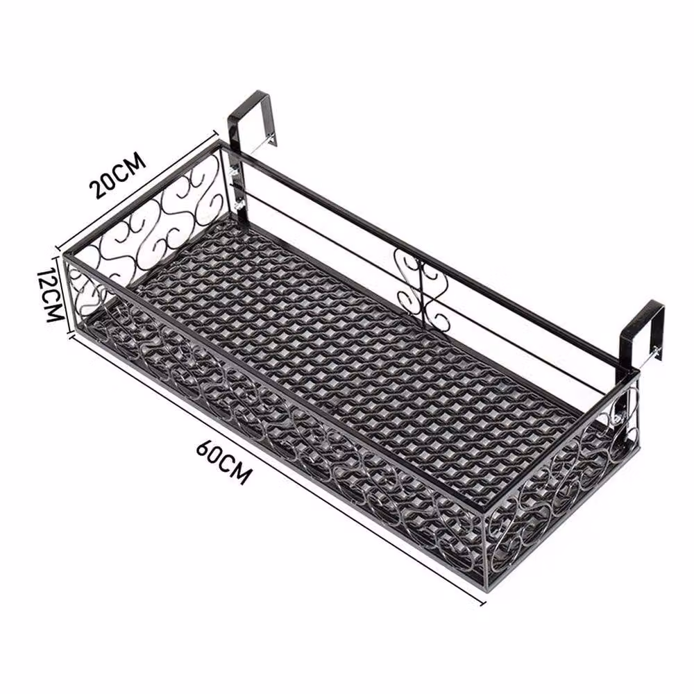 SPETLEK Metal Hanging Planter Basket Holder, Black, 60 cm – 2