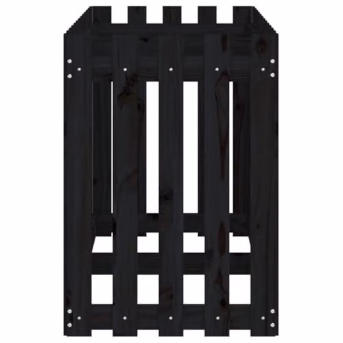 vidaXL Wooden Raised Garden Bed with Fence Design in Black, W/D/H: 150 x 50 x 70 cm – 5