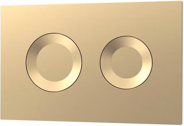 Balterley Round Dual Flush Push Button Plate in Brushed Brass