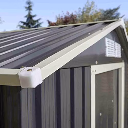 Rowlinson Trentvale Metal Apex Steel Shed in Grey, W: 201 cm, D: 121 cm, H: 190 cm – 2