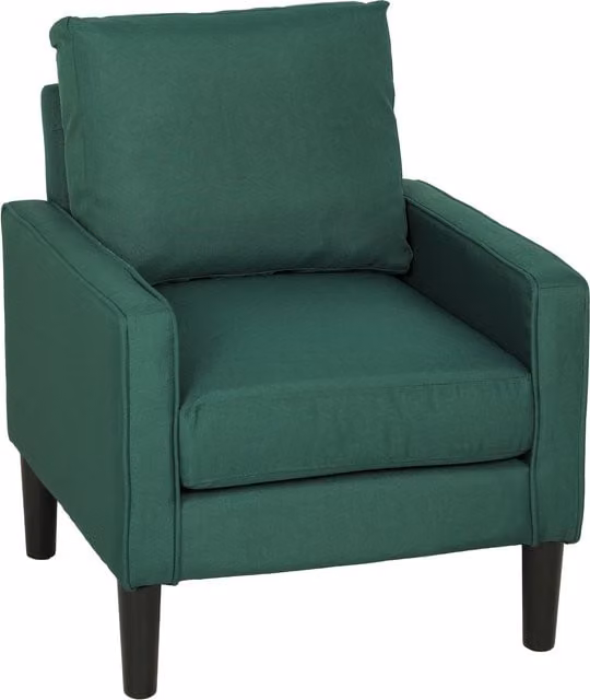 HOMCOM Modern Tub Accent Chair in Dark Green with Removable Pillow and Armrests