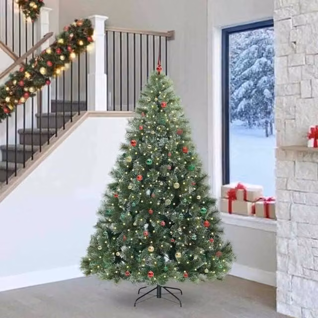 Berkfield Home Artificial Green Christmas Tree with 300 LEDs, Height: 240 cm