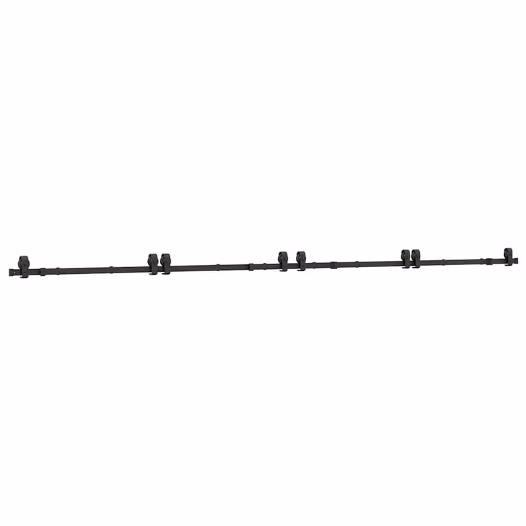Berkfield Home Matt Black Steel Sliding Door Hardware Kit, 400 cm
